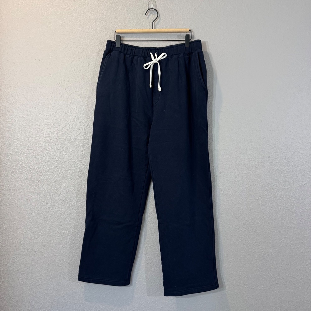 Lands' End Men's Size L/T Navy Serious Sweats Tall Straight Leg Sweatpants